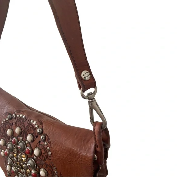 Campomaggi Metal and Gemstone Leather Bag